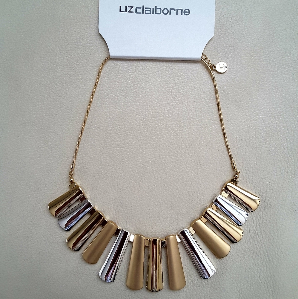 Liz Claiborne Dual-Tone Metal Fringe Necklace